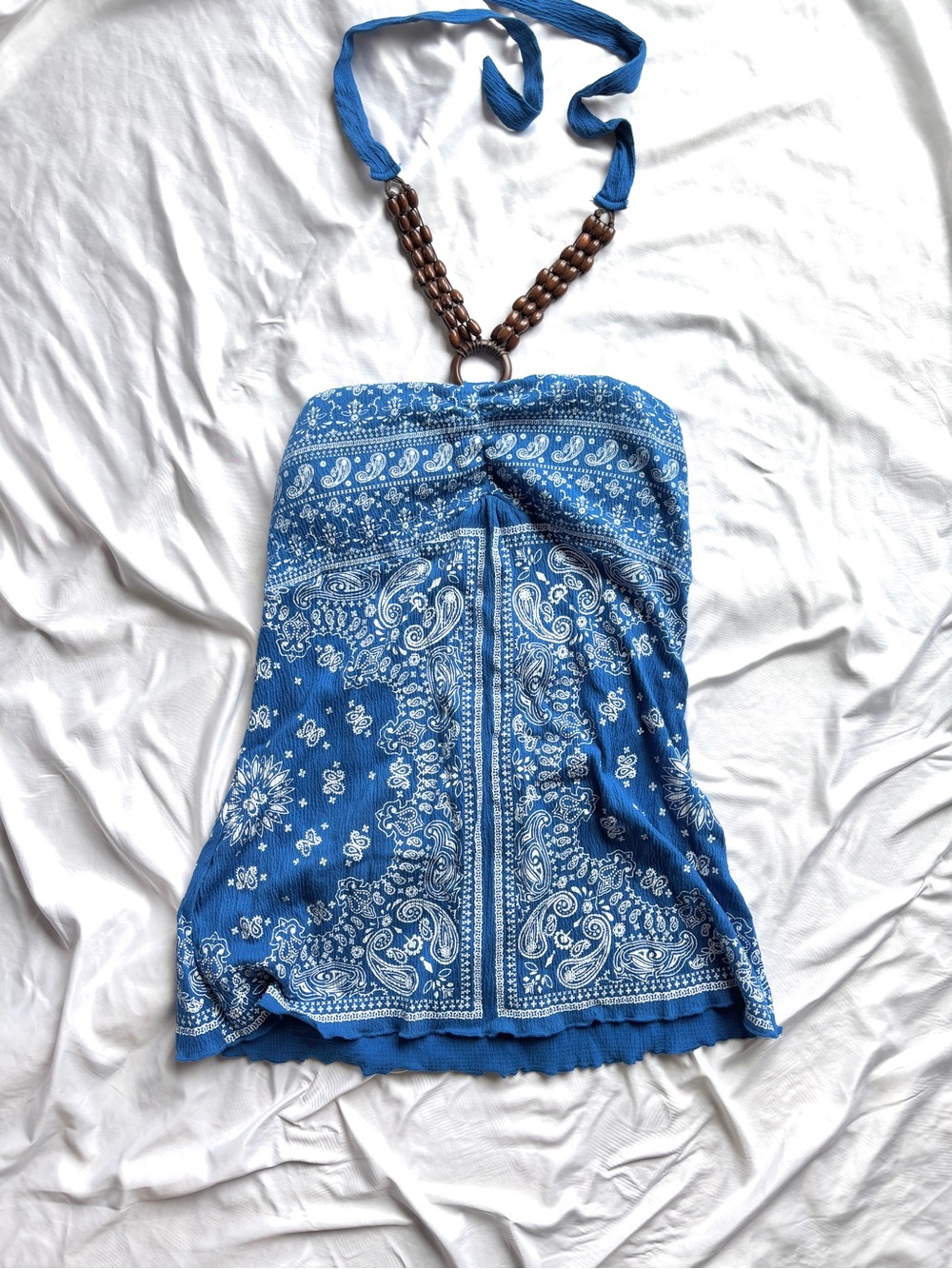 Deadstock Almost Famous Bandana Print Y2K Halter Top
